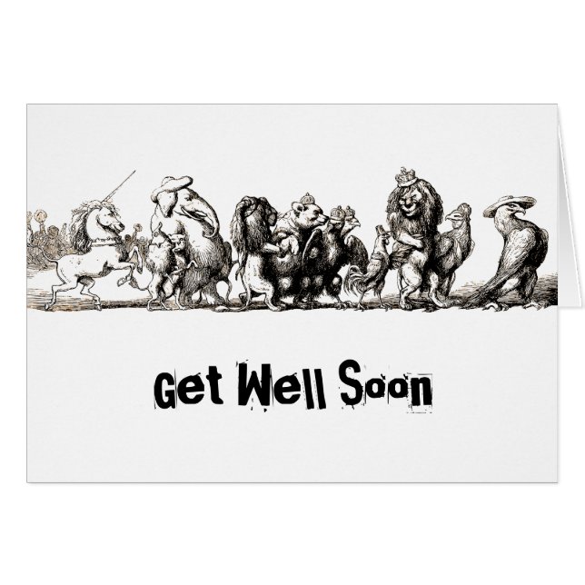 Dierlijke Cartoon Unicorn Elephant Lion Zoo (Voorkant Horizontaal)