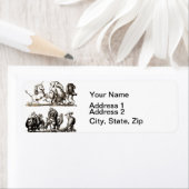 Dierlijke Cartoon Unicorn Elephant Lion Zoo Etiket (Insitu)