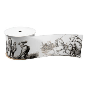 Dierlijke Cartoon Unicorn Elephant Lion Zoo Satijnen Lint