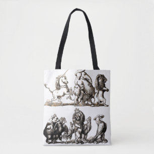 Dierlijke Cartoon Unicorn Elephant Lion Zoo Tote Bag