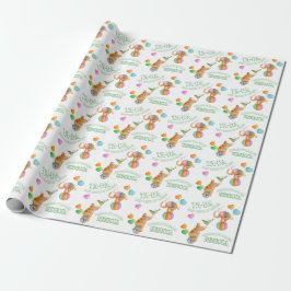 Dierlijke circus kunst aangepaste baby shower wrap cadeaupapier