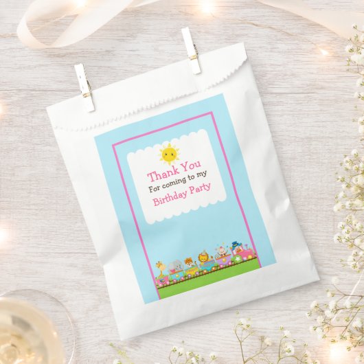 Dierlijke Circus Train Bedankzakje (Geknipt)