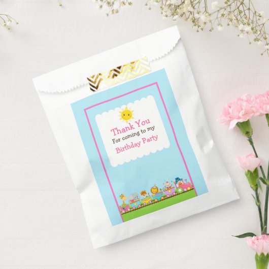 Dierlijke Circus Train Bedankzakje (Gezegeld)