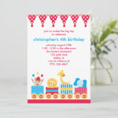 Dierlijke Circus Train Birthday-uitvindingen Kaart (Staand voorkant)