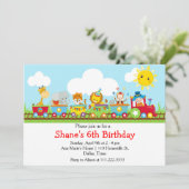 Dierlijke Circus Train Kinderen van Birthday in he Kaart (Staand voorkant)