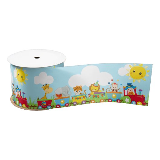 Dierlijke Circus Train Kinderen van Birthday in he Satijnen Lint (Spoel)