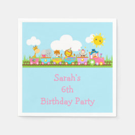 Dierlijke Circus Train Kinderen van Birthday in Ro Servet