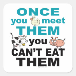 Dierlijke compassie vierkante sticker