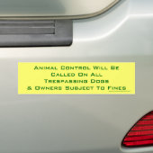 Dierlijke controle bumpersticker (Op auto)