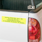 Dierlijke controle bumpersticker (Op Truck)