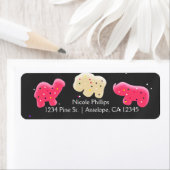 Dierlijke cookies Sprinkle Party Adresetiketten Etiket (Insitu)