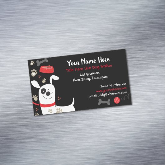 Dierlijke diensten Dog met Visitekaartje van de Le Magnetisch Visitekaartje (Voorbeeld)
