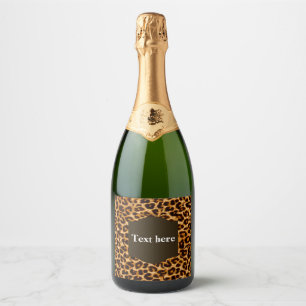 Dierlijke, dierlijk gedrukte, luipaard, cheetah sparkling wijnetiket