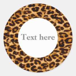 Dierlijke, dierlijke afdrukken, luipaard, cheetah- ronde sticker
