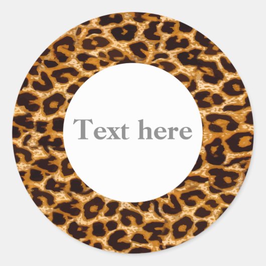 Dierlijke, dierlijke afdrukken, luipaard, cheetah- ronde sticker (Voorkant)