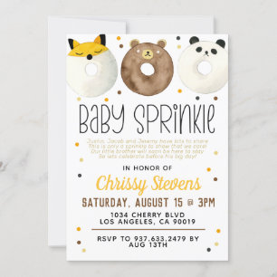Dierlijke Donut Baby Sprinkle Shower Kaart