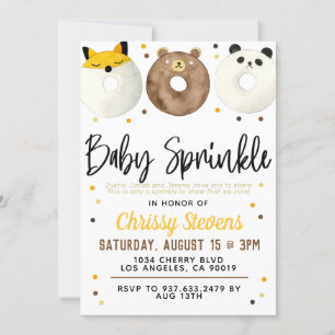 Dierlijke Donut Baby Sprinkle Shower Kaart