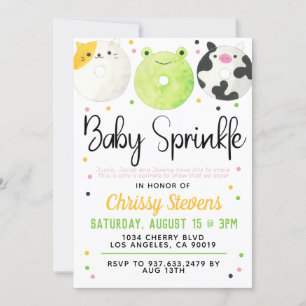 Dierlijke Donut Baby Sprinkle Shower Kaart