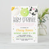 Dierlijke Donut Baby Sprinkle Shower Kaart (Staand voorkant)