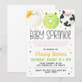 Dierlijke Donut Baby Sprinkle Shower Kaart (Voorkant / Achterkant)