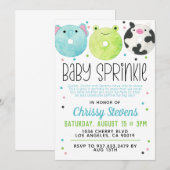 Dierlijke Donut Baby Sprinkle Shower Kaart (Voorkant / Achterkant)