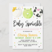 Dierlijke Donut Baby Sprinkle Shower Kaart (Voorkant)