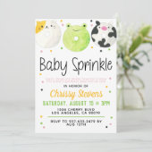 Dierlijke Donut Baby Sprinkle Shower Kaart (Staand voorkant)