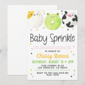Dierlijke Donut Baby Sprinkle Shower Kaart (Voorkant / Achterkant)