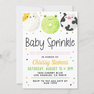 Dierlijke Donut Baby Sprinkle Shower Kaart