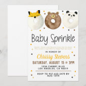 Dierlijke Donut Baby Sprinkle Shower Kaart (Voorkant / Achterkant)