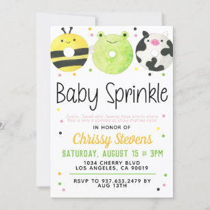 Dierlijke Donut Baby Sprinkle Shower Kaart