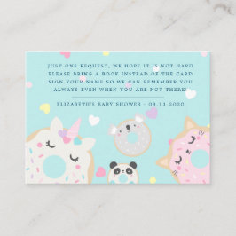 dierlijke donuterboeken voor baby baby shower informatiekaartje