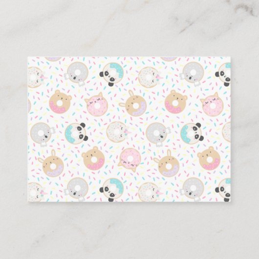dierlijke donuterboeken voor baby baby shower informatiekaartje (Achterkant)