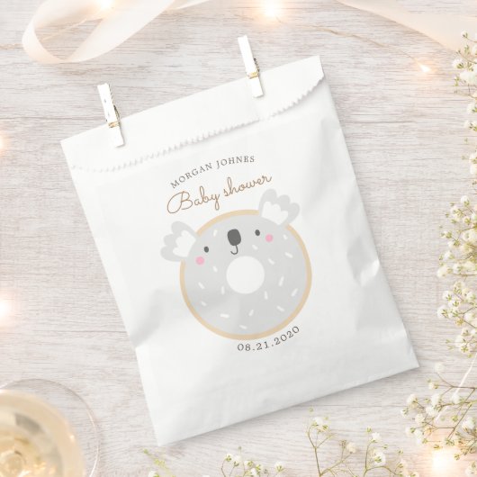Dierlijke Donuts Schattige Baby shower Monogram Bedankzakje (Geknipt)