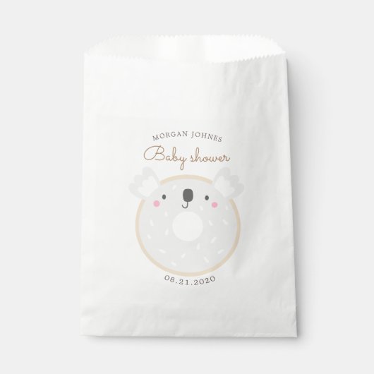Dierlijke Donuts Schattige Baby shower Monogram Bedankzakje (Voorkant)