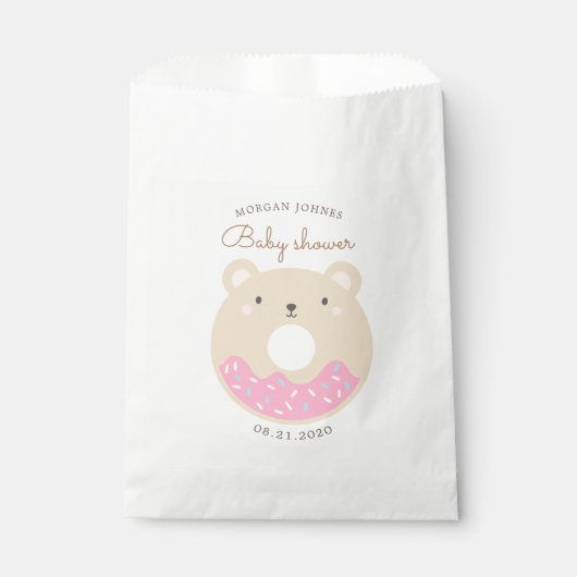 Dierlijke Donuts Schattige Baby shower Monogram Bedankzakje (Voorkant)