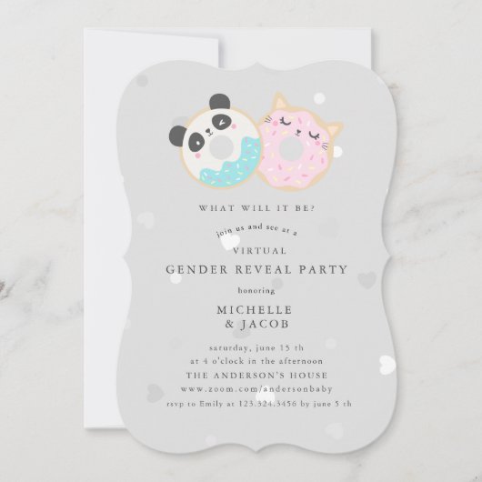 dierlijke donuts virtuele genderenquête kaart (Voorkant)