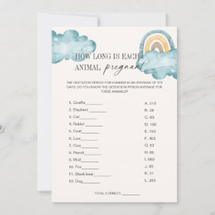 Dierlijke dracht Baby shower Game Kaart
