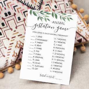 Dierlijke dracht met antwoorden Baby shower Kaart