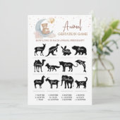 Dierlijke dracht Over de Maan Baby shower Kaart (Staand voorkant)