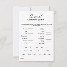 Dierlijke dracht spel baby shower spel