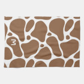 Dierlijke druk- bruin en wit girafpatroon theedoek (Horizontaal)
