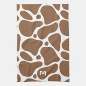 Dierlijke druk- bruin en wit girafpatroon theedoek (Verticaal)