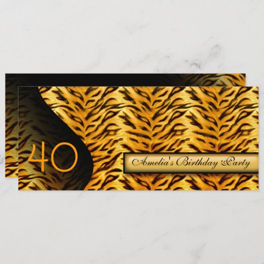 Dierlijke drukuitnodiging kaart (Voorkant / Achterkant)