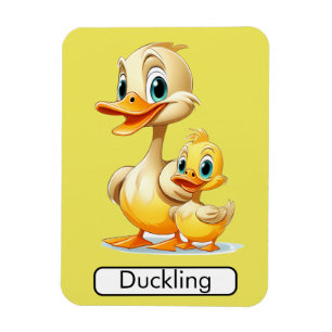 Dierlijke Flashcard Duck / Dukiling, kinder, Leren Magneet