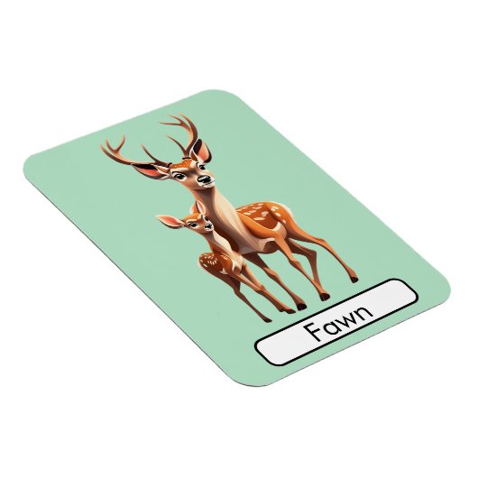Dierlijke Flashcard Herten / Fawn, Flexibele fotom Magneet (Rechterzijde)