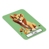 Dierlijke Flashcard Leeuw / welp, kinderen, Dieren Magneet (Rechterzijde)