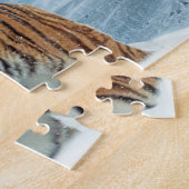 Dierlijke foto Sneeuw Tiger Mountains Trendy Winte Legpuzzel (Zijkant)