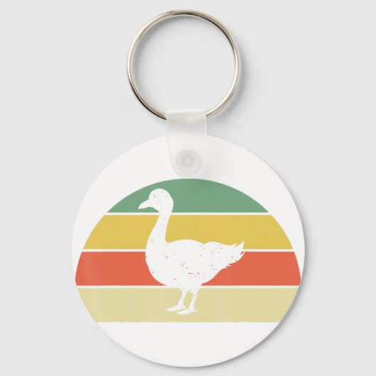 Dierlijke ganzen Goose Lover Farmer Retro Boerderi Sleutelhanger (Voorkant)