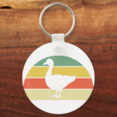 Dierlijke ganzen Goose Lover Farmer Retro Boerderi Sleutelhanger (Voorkant)